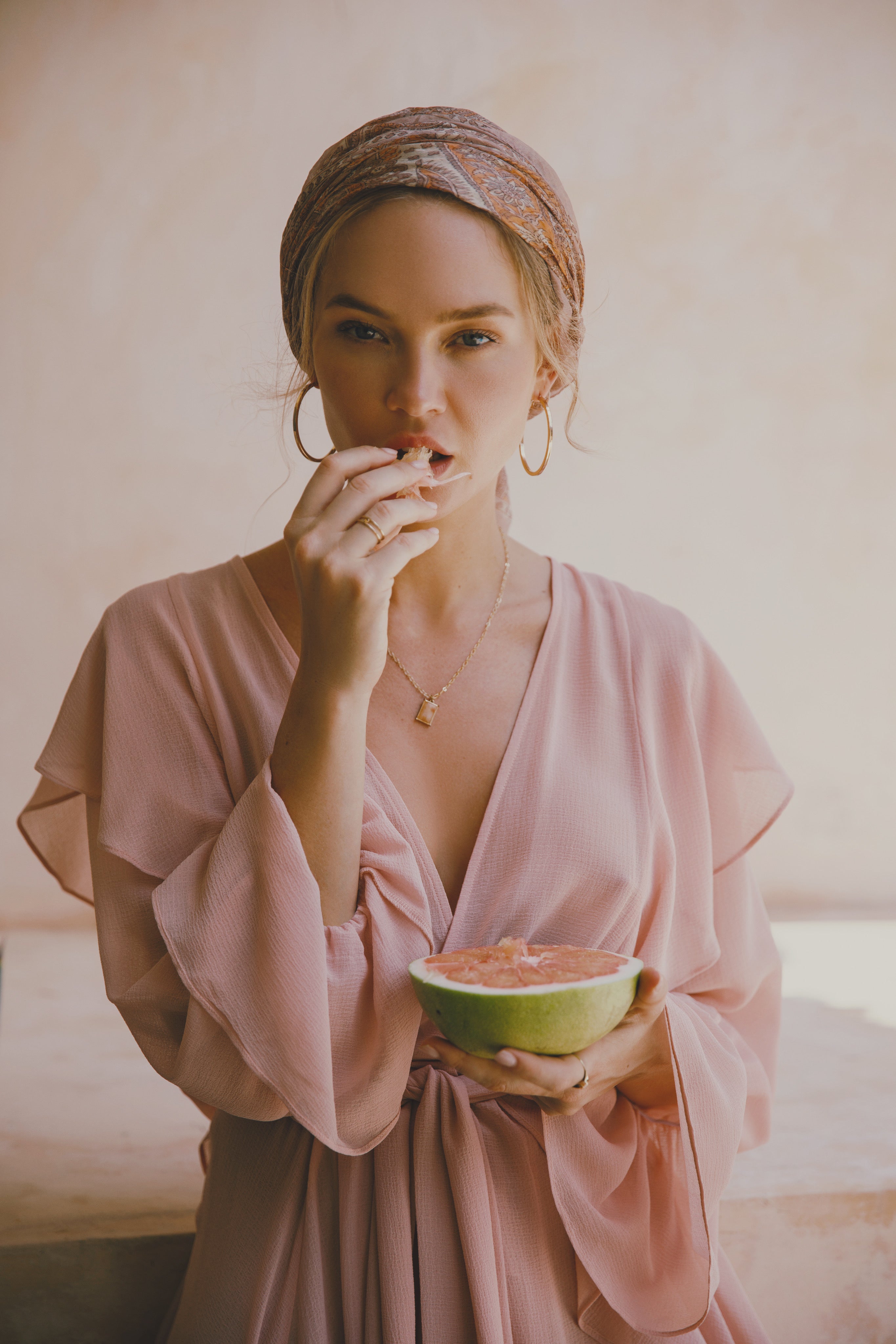 Persphone Luxury Womens Chiffon Robe Dusty Rose | Homebodii