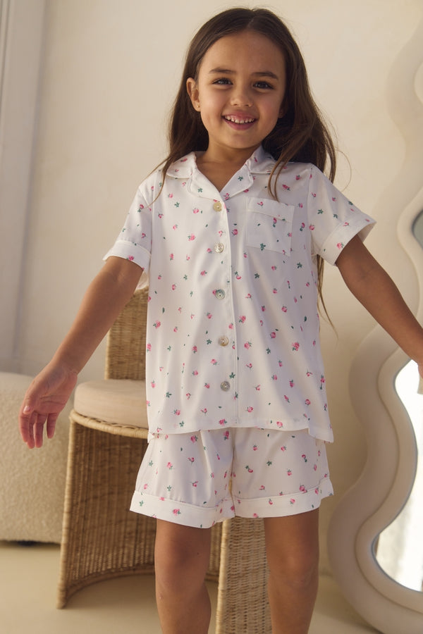 Rosie OkeoTex Kids Short Pyjama - White *Final Sale*
