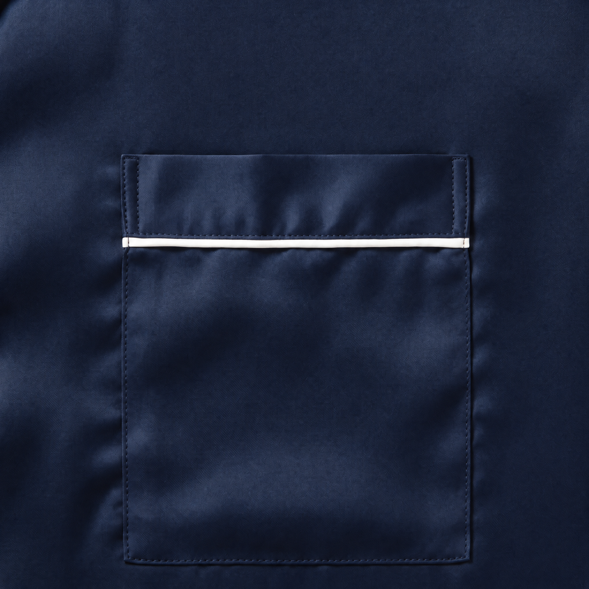 Eva Lounge Tencel™ Pyjama Set - Navy with White Piping
