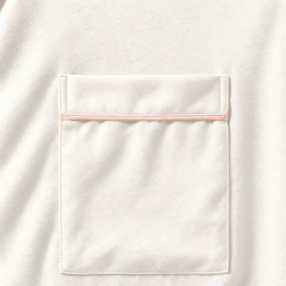 Mila Bamboo PJ Short Sleeve Long Pant – White with Blush
