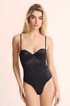 Black satin bodysuit playboy bunny