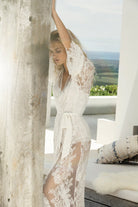 Leah Long Lace Bridal Robe | Homebodii