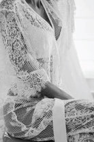 Leah Long Lace Bridal Robe | Homebodii