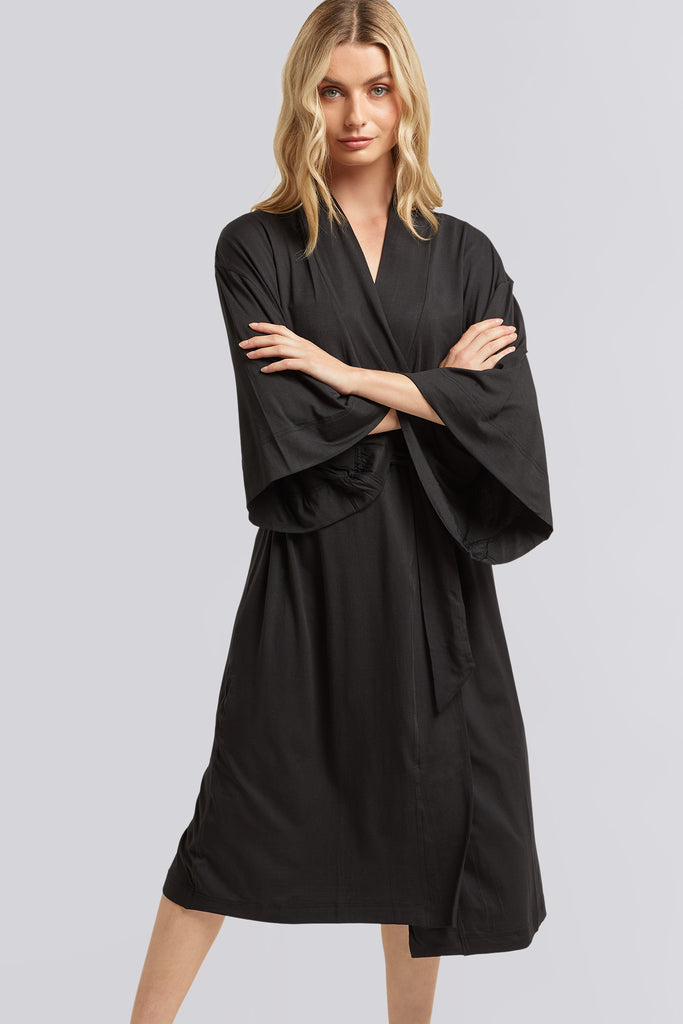 Petra Modal Robe Black | Homebodii