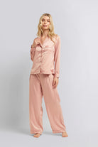 Toni Womens Personalised Satin Pyjama Lounge Set  Rust | Homebodii