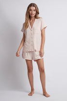 Petra Short PJ Set Blush | Homebodii