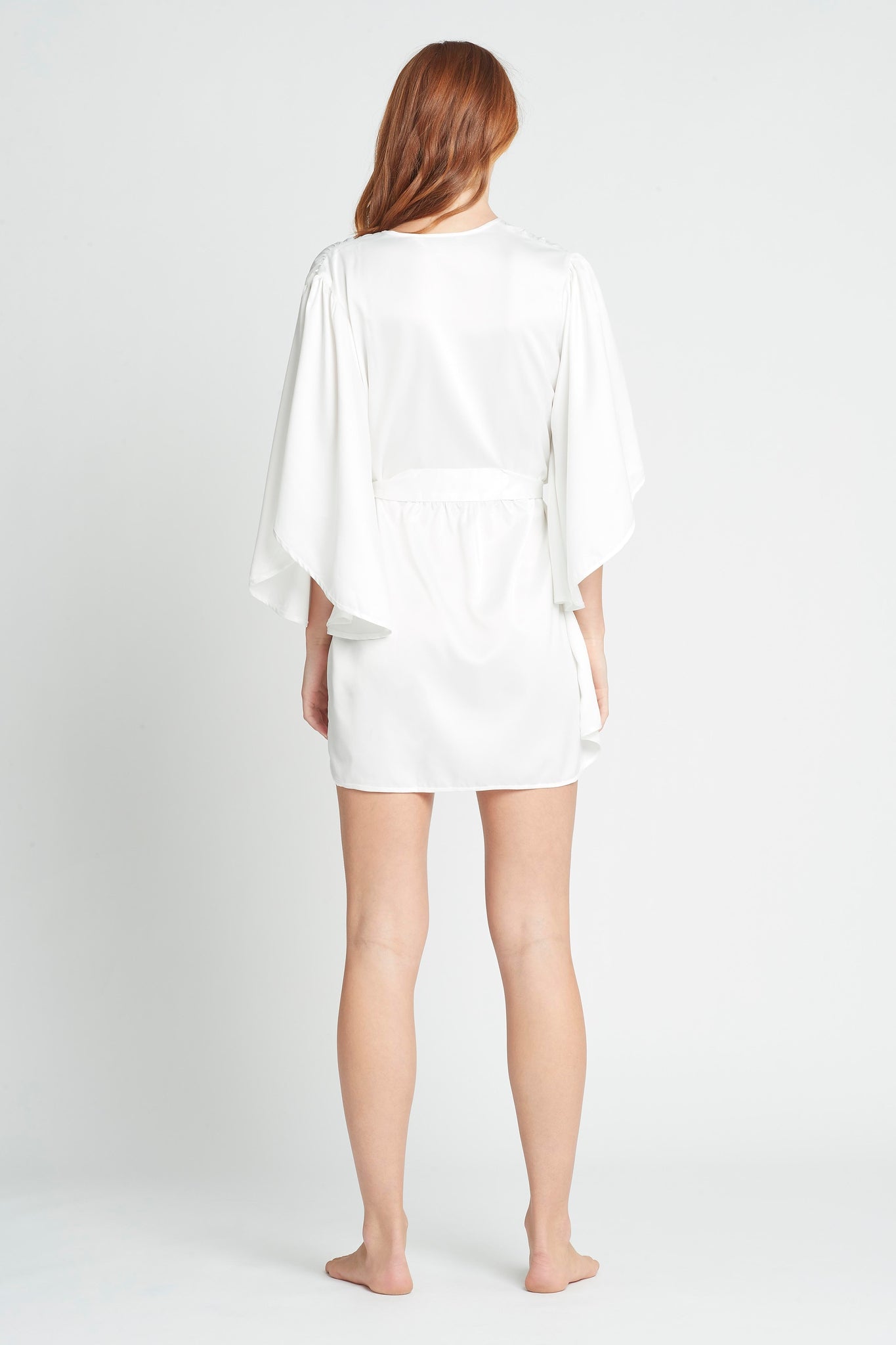 Luna Satin Robe  White | Homebodii