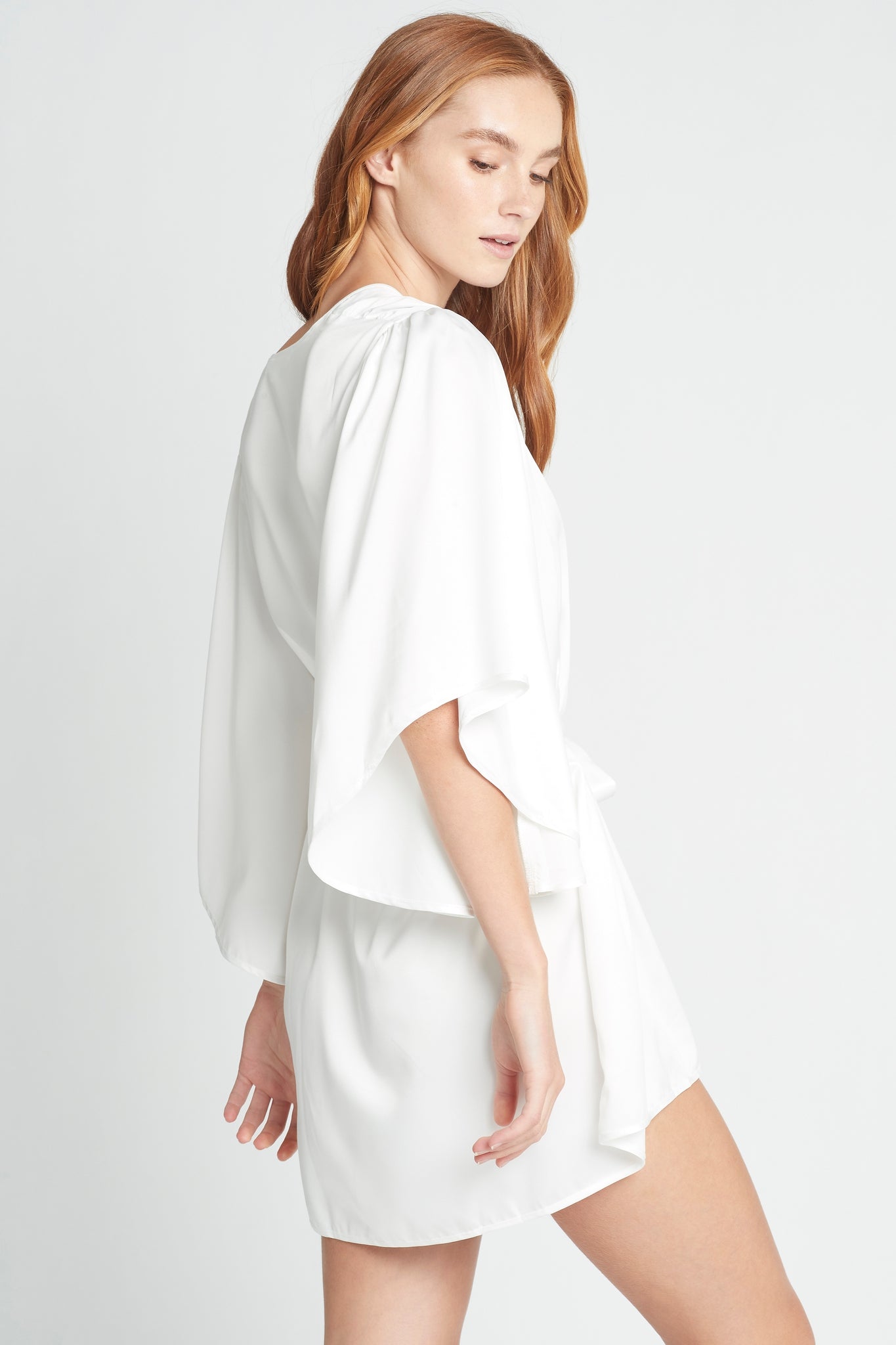 Luna Satin Robe  White | Homebodii