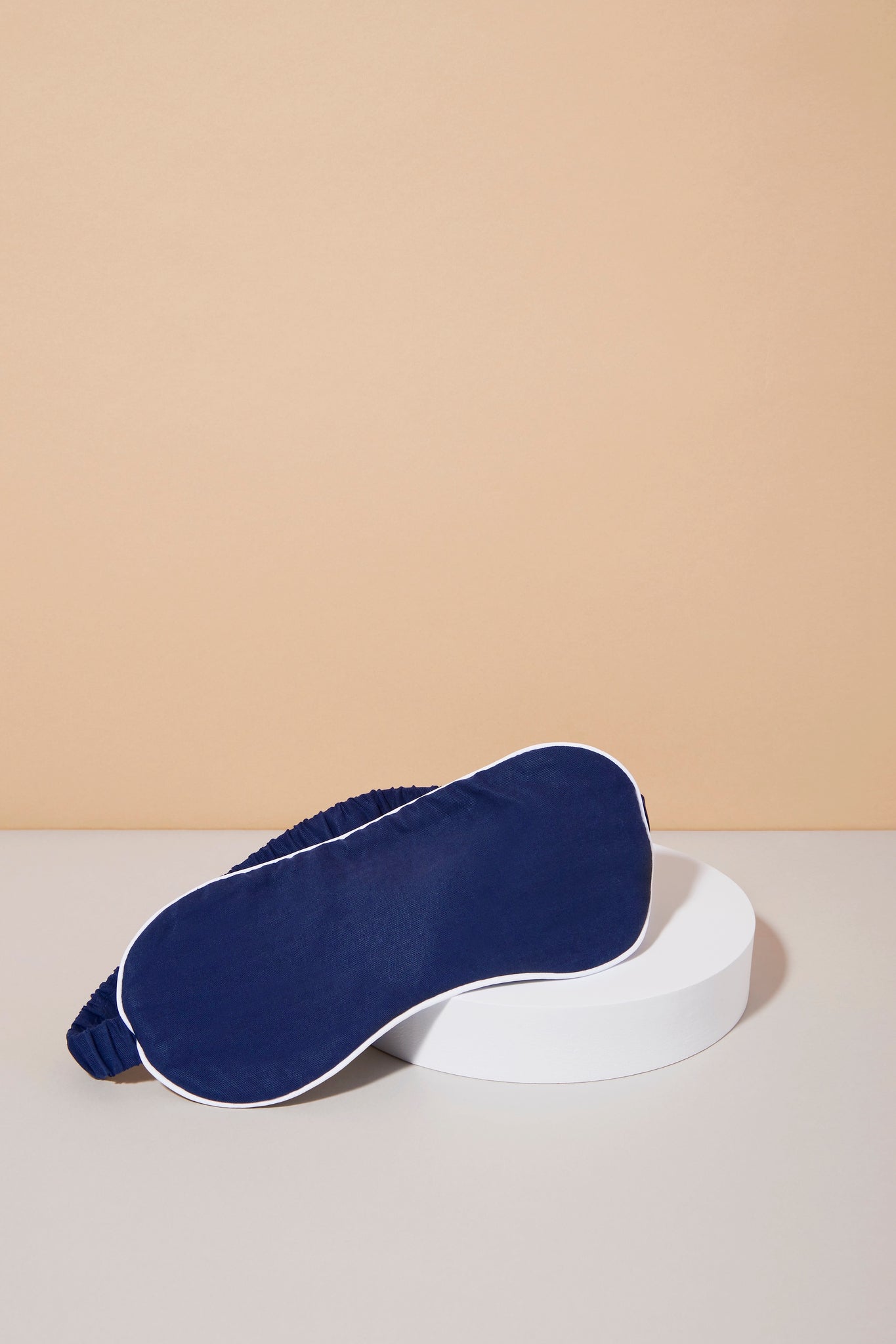 Eva Tencel™ Eye Mask  Navy With White Piping | Homebodii