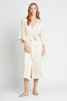 Jasmine Womens Satin Long Robe - Champagne | Homebodii AU.