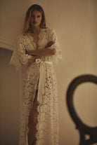 Saskia Long Lace Bridal Robe | Homebodii