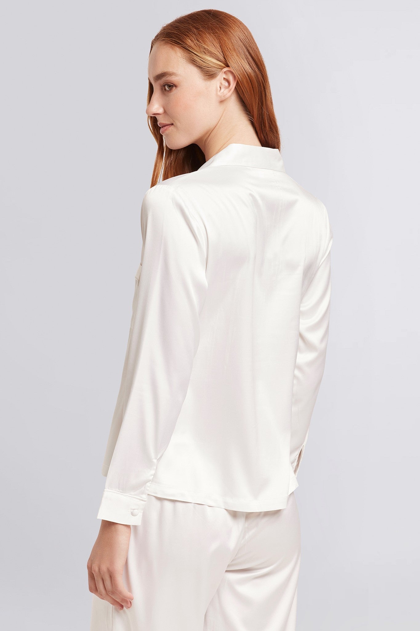 Toni Womens Personalised Satin Satin Pyjama Lounge Set  White | Homebodii