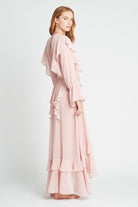 Persphone Luxury Womens Chiffon Robe  Dusty Rose | Homebodii